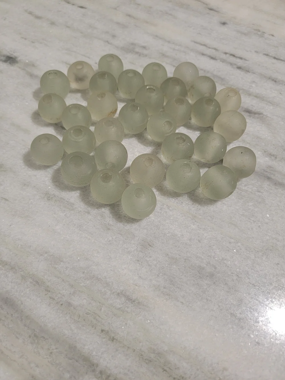 Frosted White Glass Beads - Craft Jewelry Supplies
